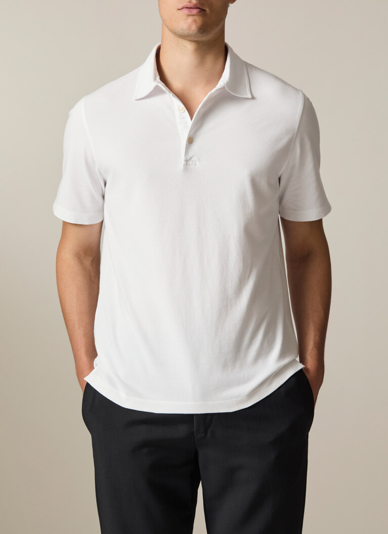 Poloshirt, Pure White Frontansicht
