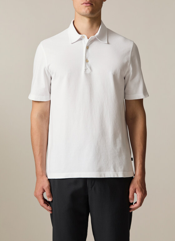 Poloshirt Pure White Frontansicht