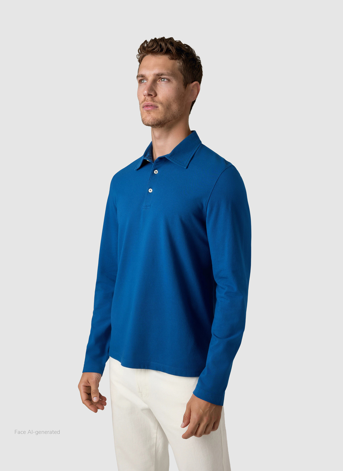 Poloshirt 1/1 Arm, Medium Blue Detailansicht 2
