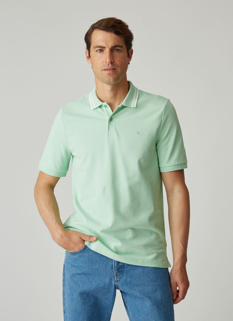 Poloshirt, Knopf 1/2 Arm, Fresh Apple Frontansicht