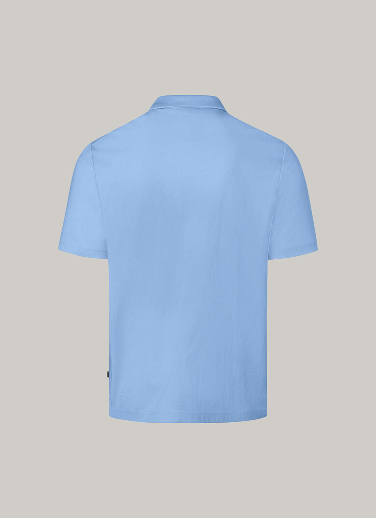 Poloshirt, Knopf 1/2 Arm, Water Blue Rückansicht