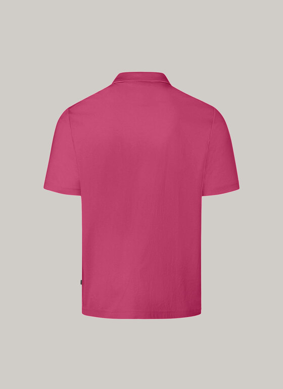 Poloshirt, Knopf 1/2 Arm Warm Pink Frontansicht