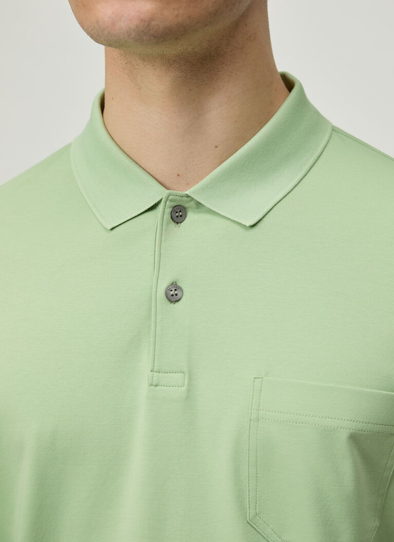 Poloshirt, Mochi Green Detailansicht 2