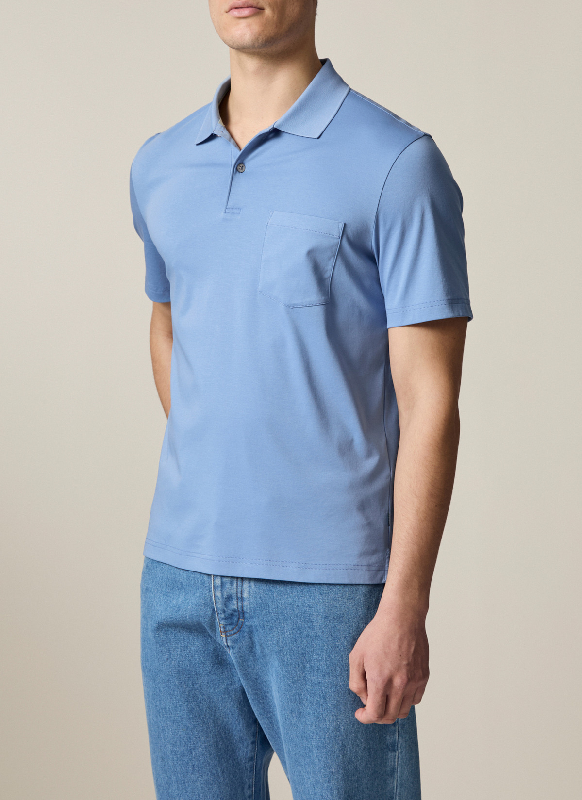 Poloshirt, Shades of Blue Frontansicht