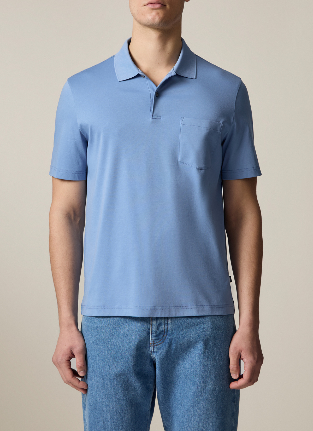 Poloshirt, Shades of Blue Detailansicht 1