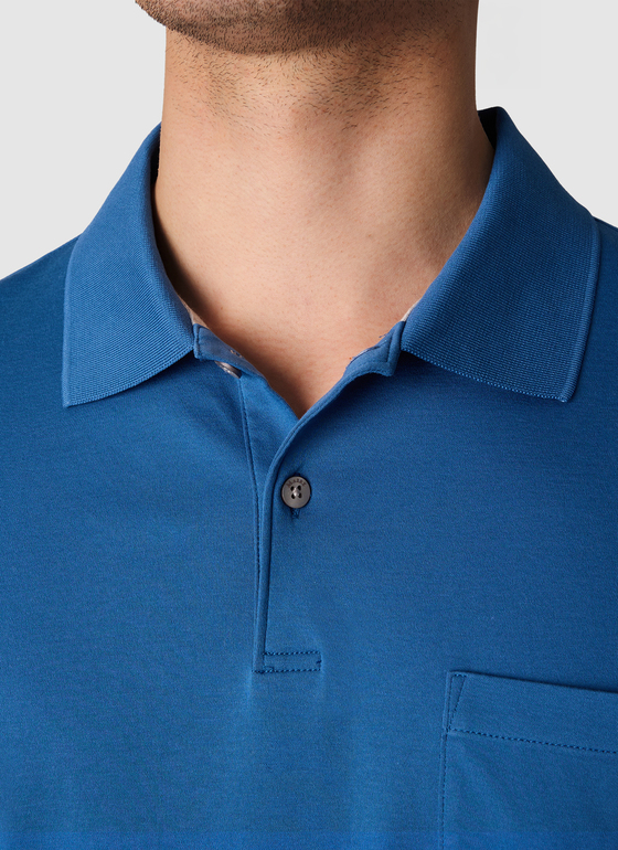 Poloshirt Medium Blue Frontansicht