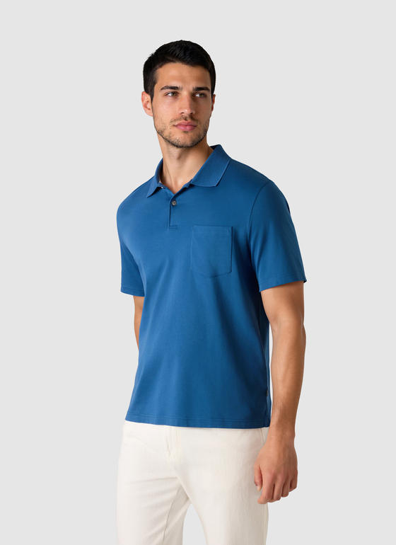 Poloshirt Medium Blue Frontansicht