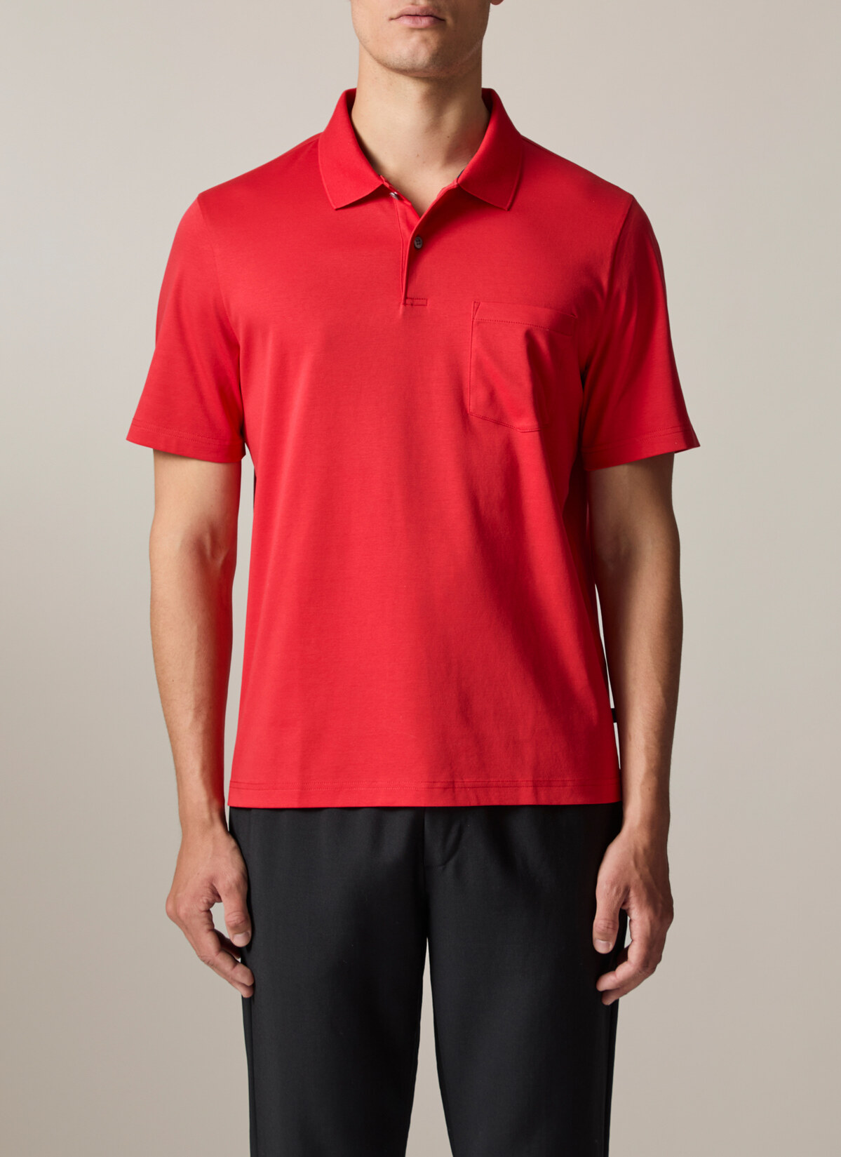 Poloshirt, Sangria Detailansicht 1