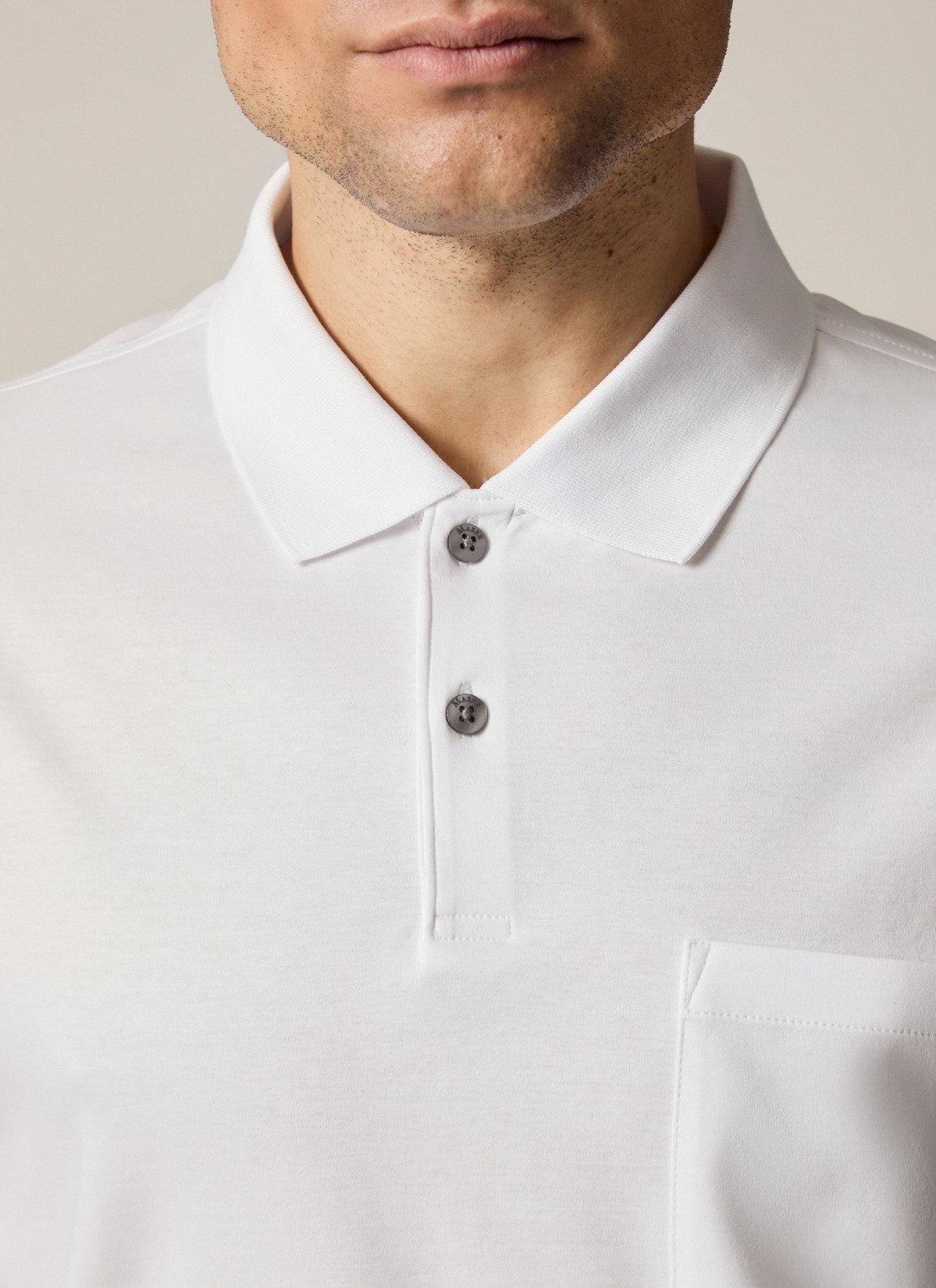 Poloshirt, Pure White Detailansicht 1