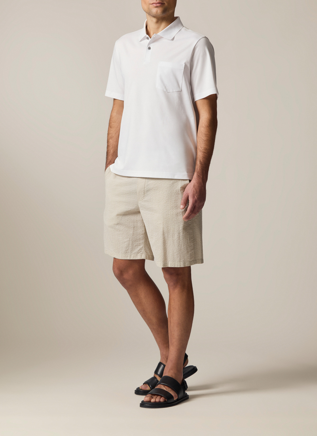 Poloshirt, Pure White Detailansicht 2