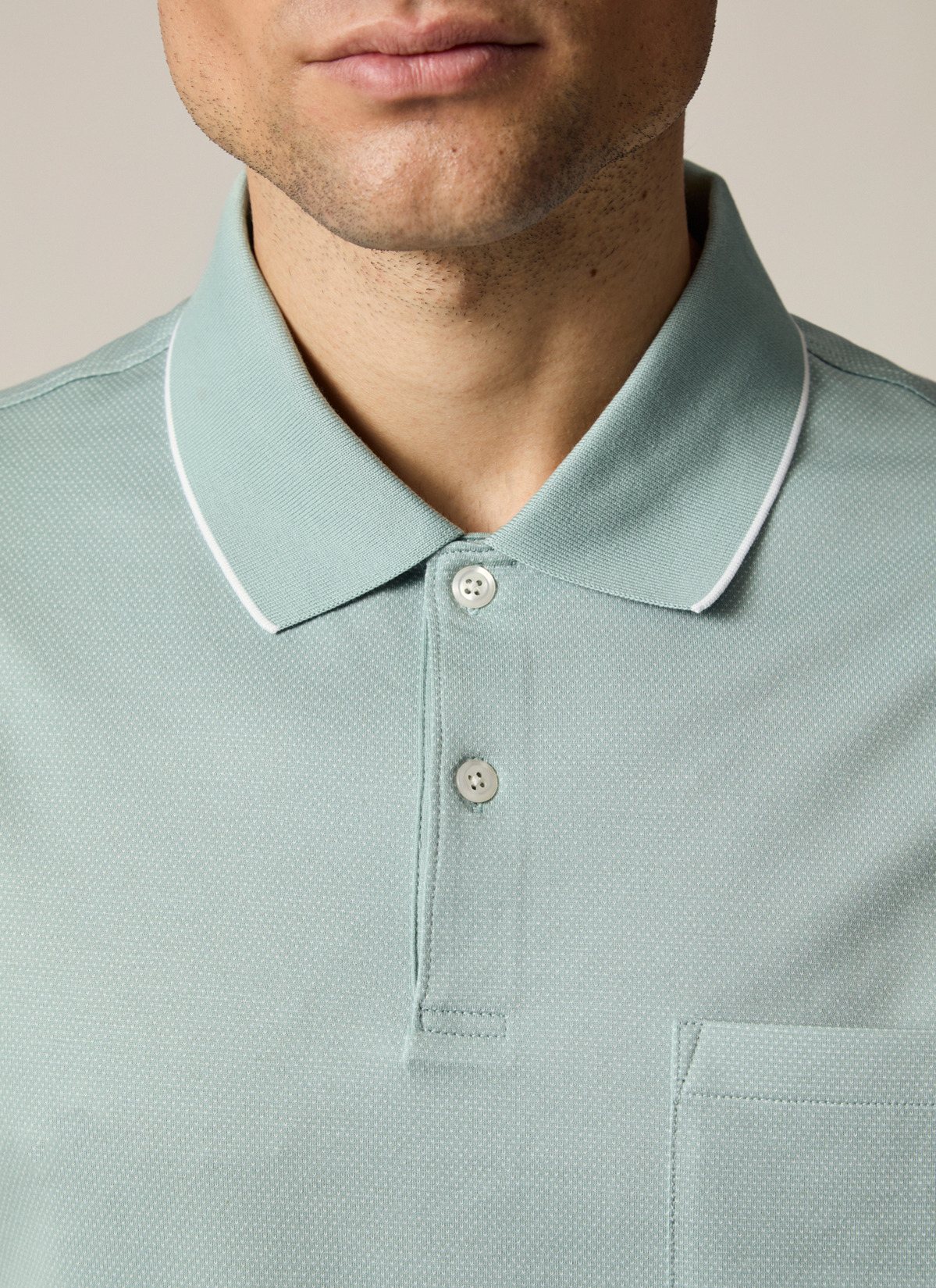Poloshirt, Iced Mint Detailansicht 1