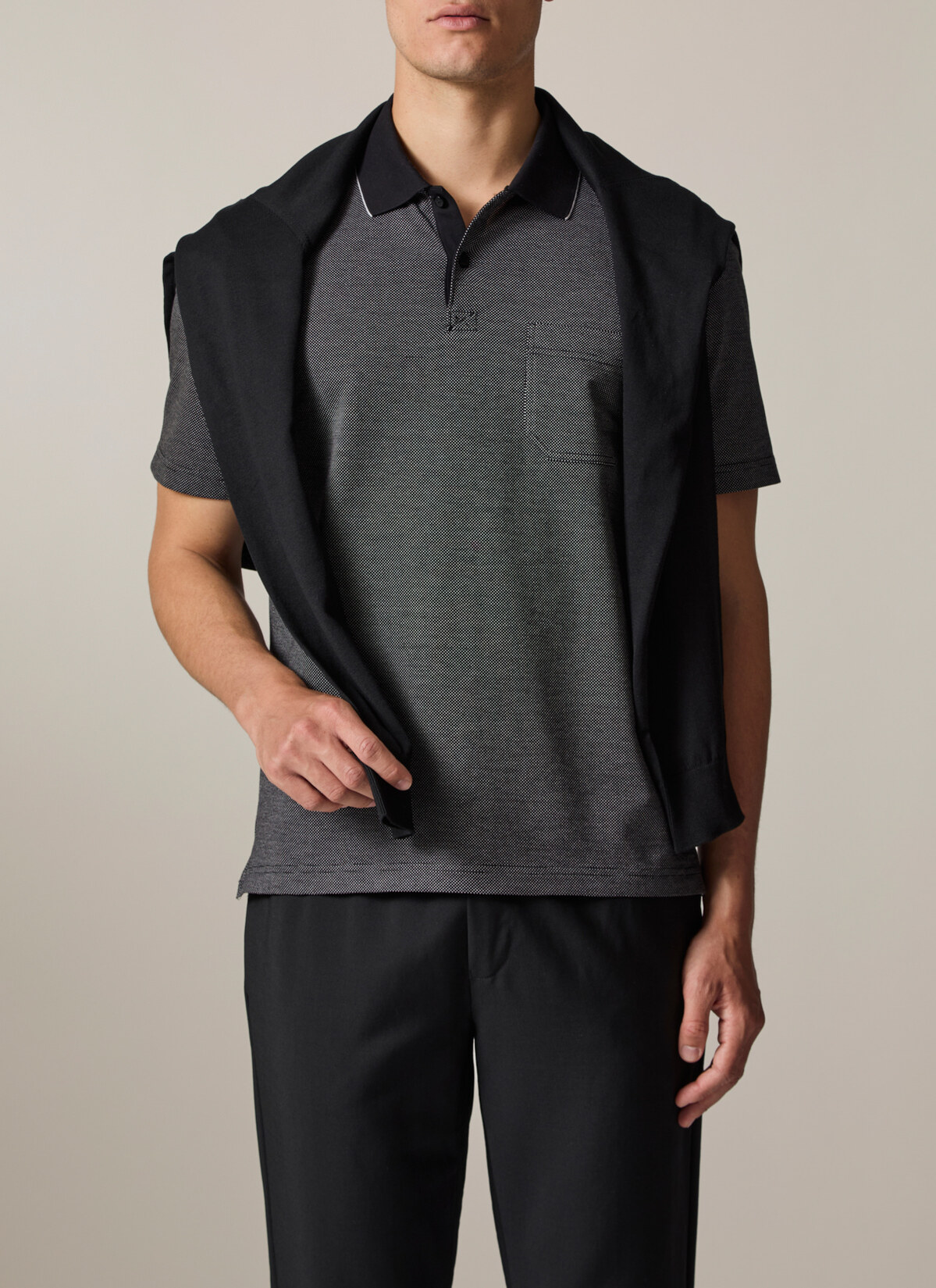 Shirt Polohemd, Black Frontansicht