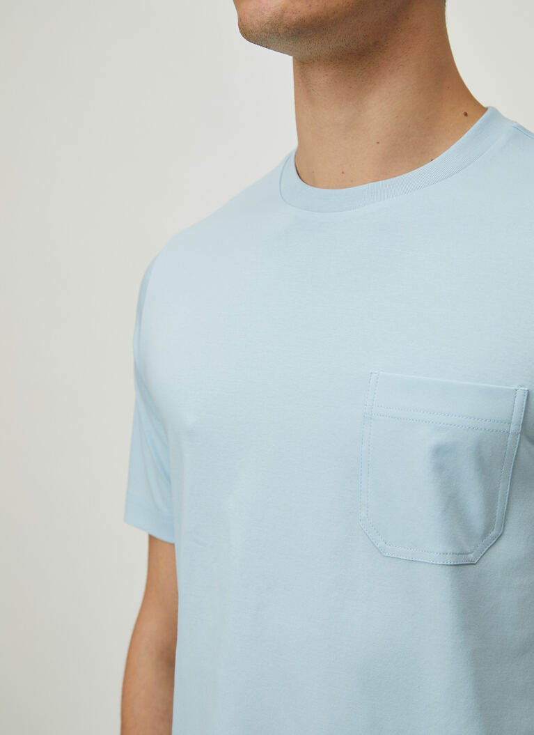 T-Shirt Rundhals 1/2 Arm, Cold Blue Detailansicht 1