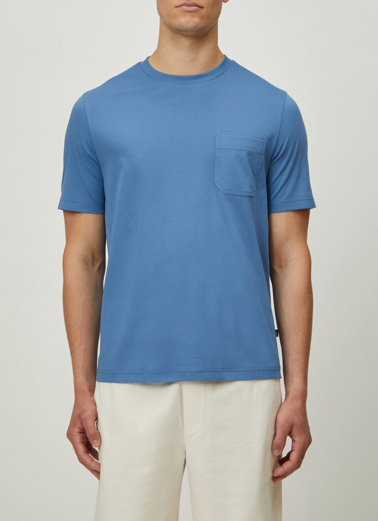 T-Shirt Rundhals 1/2 Arm, Blue Grape Detailansicht 1