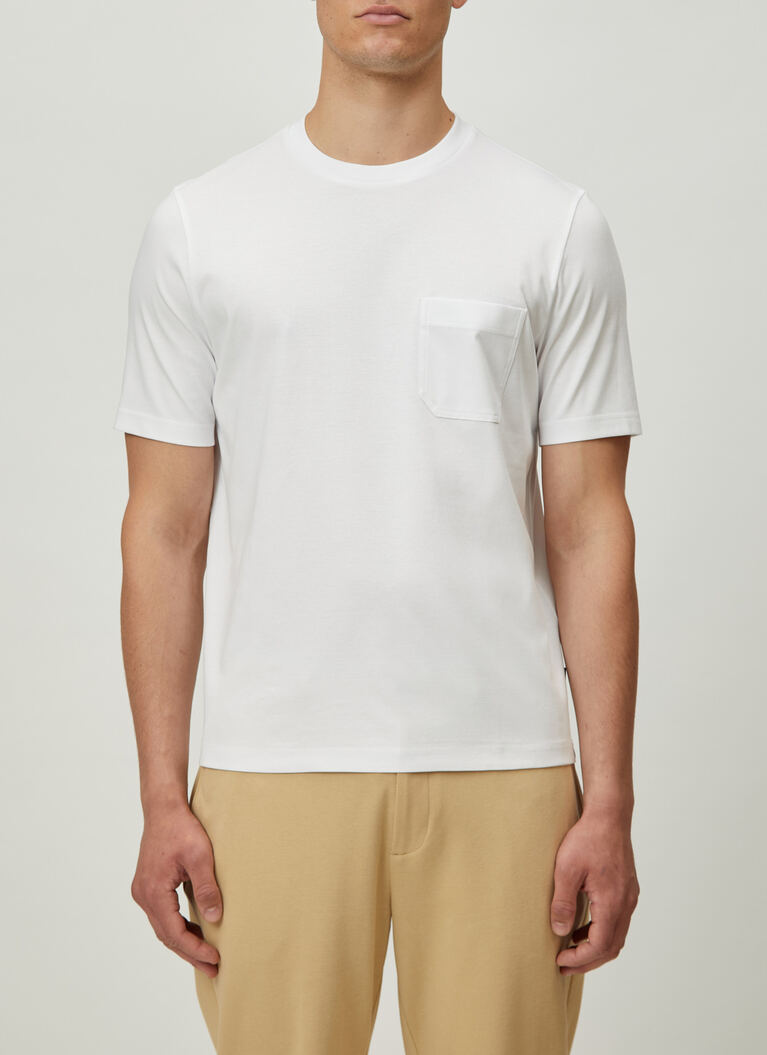 T-Shirt Rundhals 1/2 Arm, Pure White Frontansicht