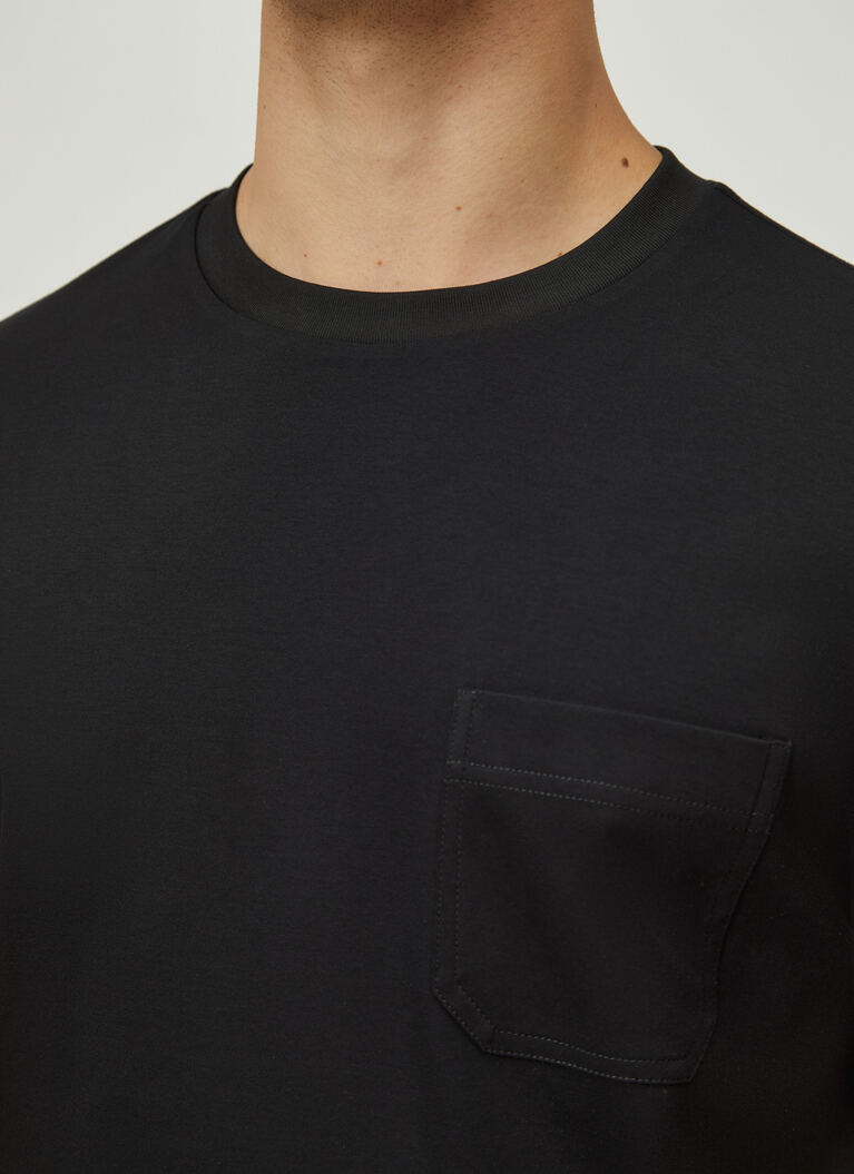 T-Shirt Rundhals 1/2 Arm, Black Detailansicht 1