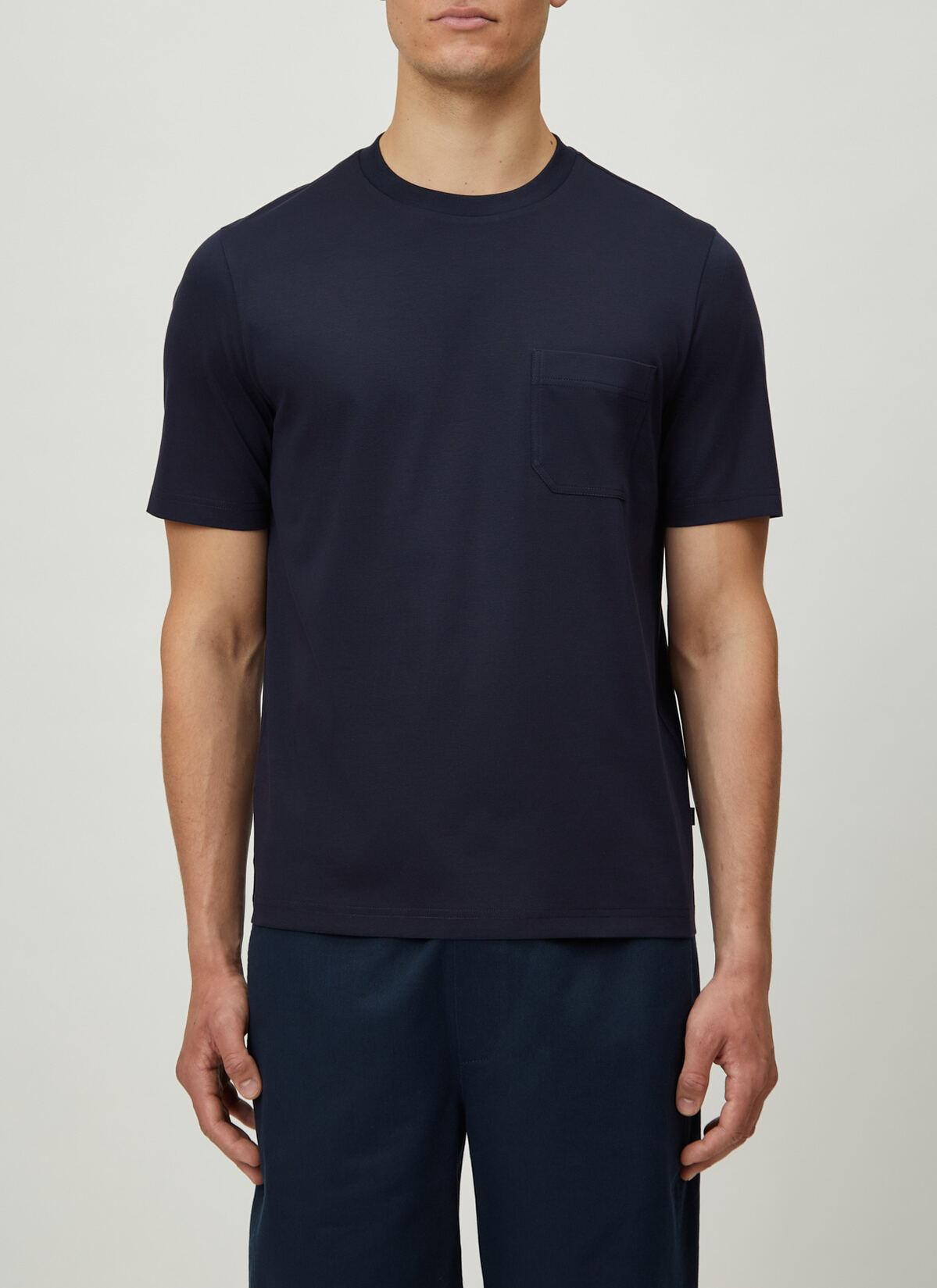 T-Shirt Rundhals 1/2 Arm, Navy Frontansicht