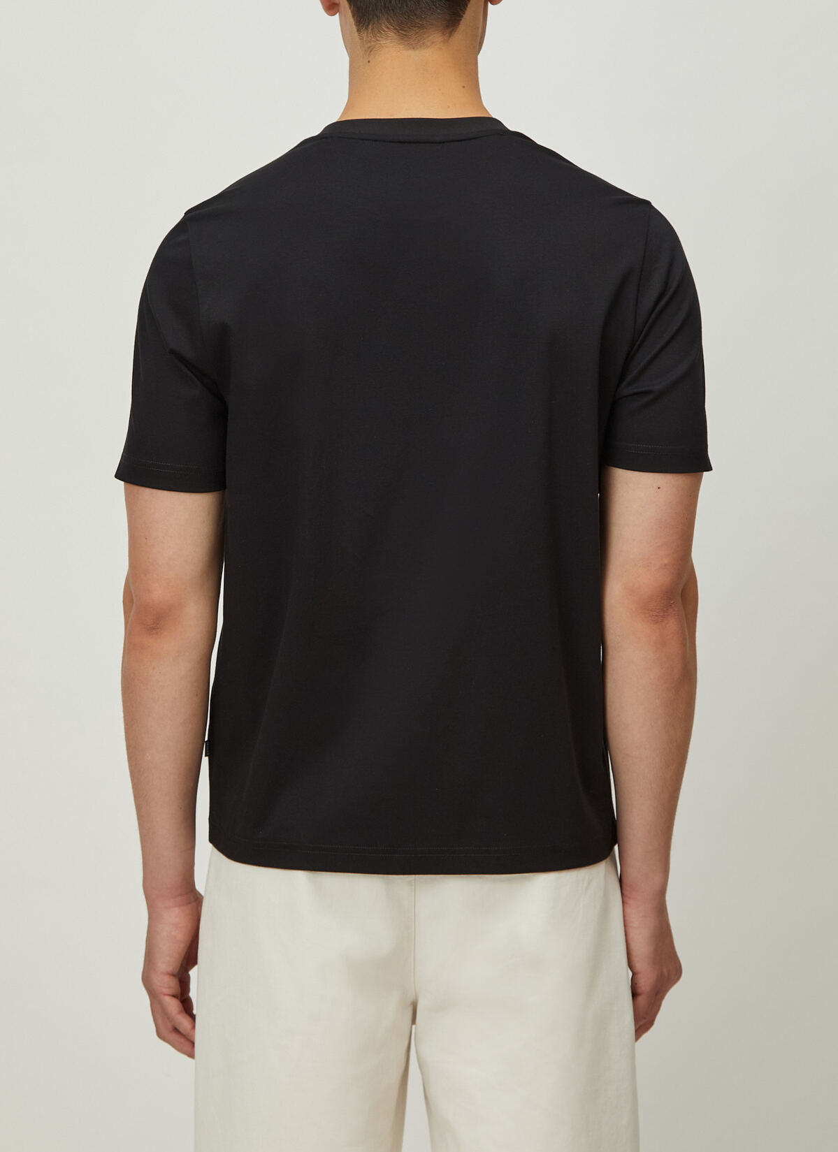 T-Shirt Rundhals 1/2 Arm, Black Rückansicht