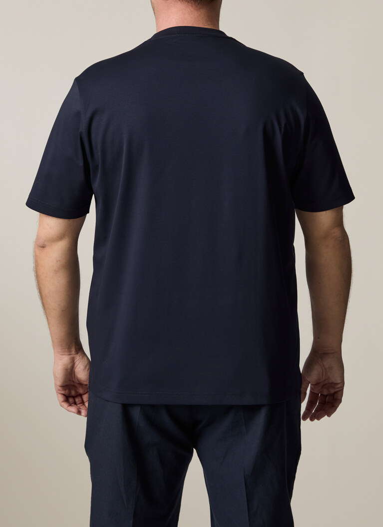 T-Shirt Rundhals 1/2 Arm, Navy Rückansicht