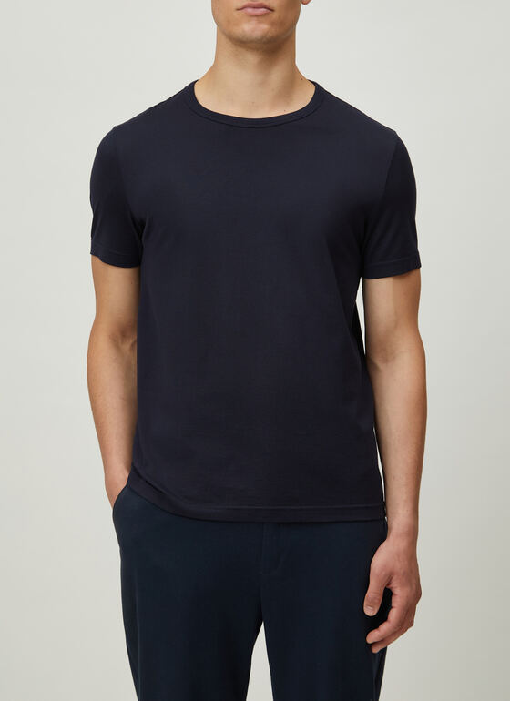 T-Shirt Rundhals 1/2 Arm Navy Frontansicht