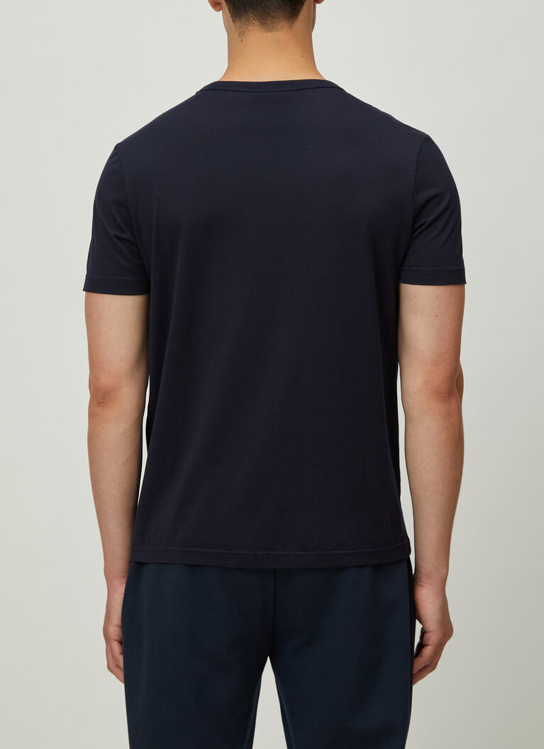 T-Shirt Rundhals 1/2 Arm, Navy Rückansicht