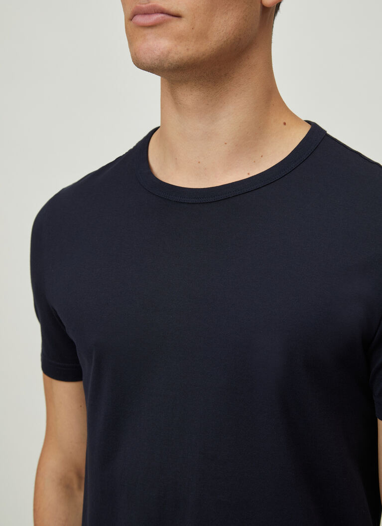 T-Shirt Rundhals 1/2 Arm, Navy Detailansicht 2