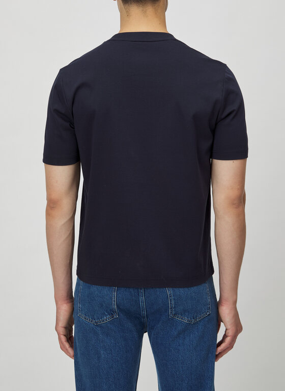 T-Shirt Rundhals 1/2 Arm Navy Frontansicht