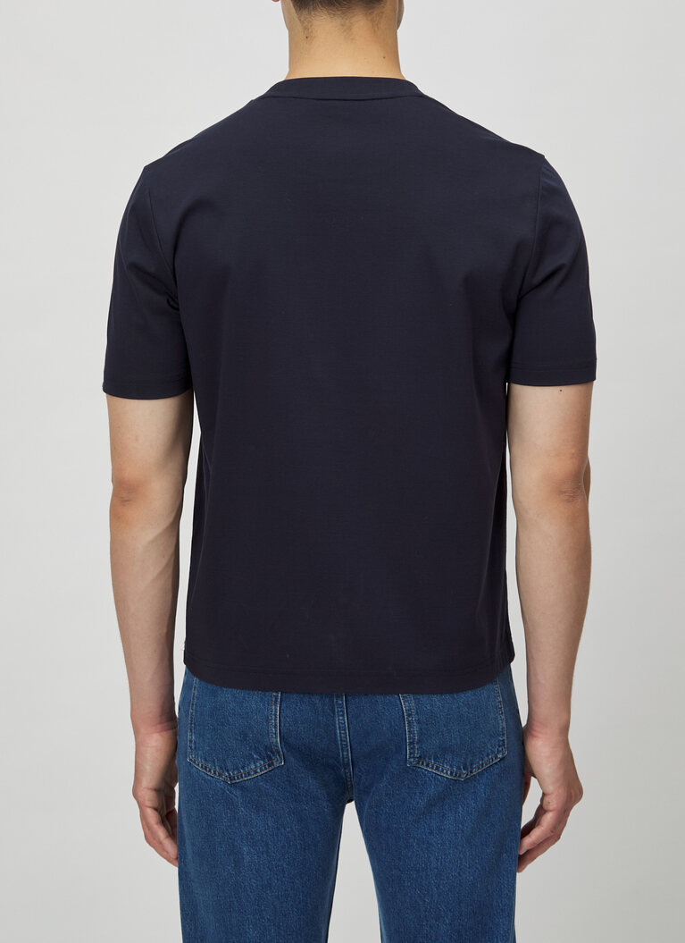 T-Shirt Rundhals 1/2 Arm, Navy Rückansicht