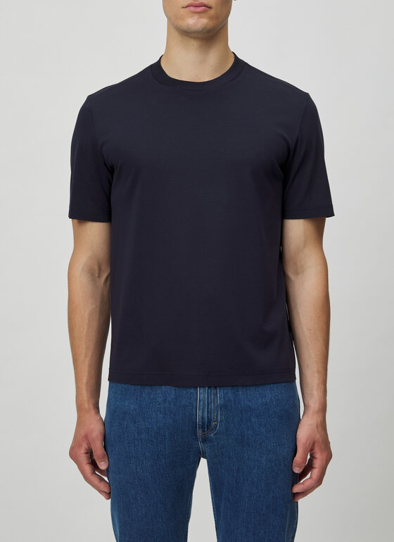 T-Shirt Rundhals 1/2 Arm Navy Frontansicht