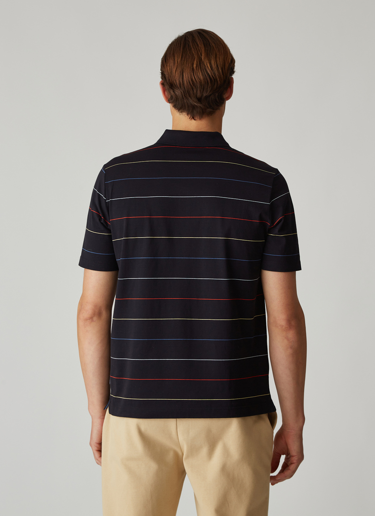 Poloshirt, Knopf 1/2 Arm, Navy Rückansicht