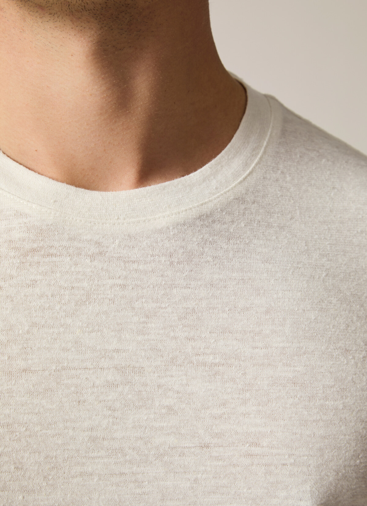 T-Shirt Rundhals 1/2 Arm, Pure White Detailansicht 1