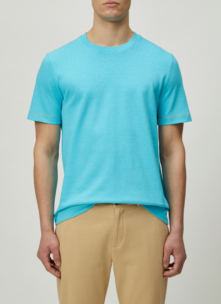 T-Shirt Rundhals 1/2 Arm, Fresh Aqua Frontansicht