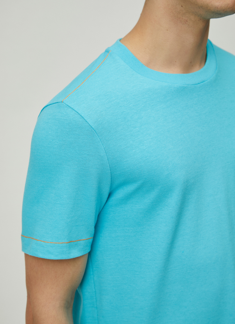 T-Shirt Rundhals 1/2 Arm, Fresh Aqua Detailansicht 2