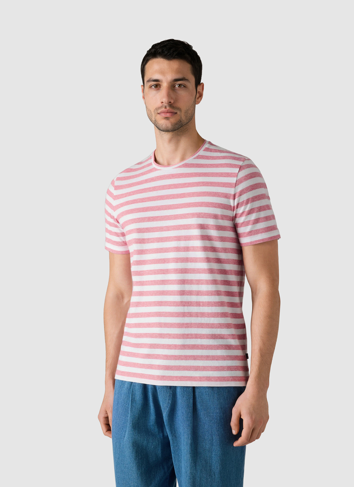 T-Shirt Rundhals 1/2 Arm, Shiny Flamingo Frontansicht