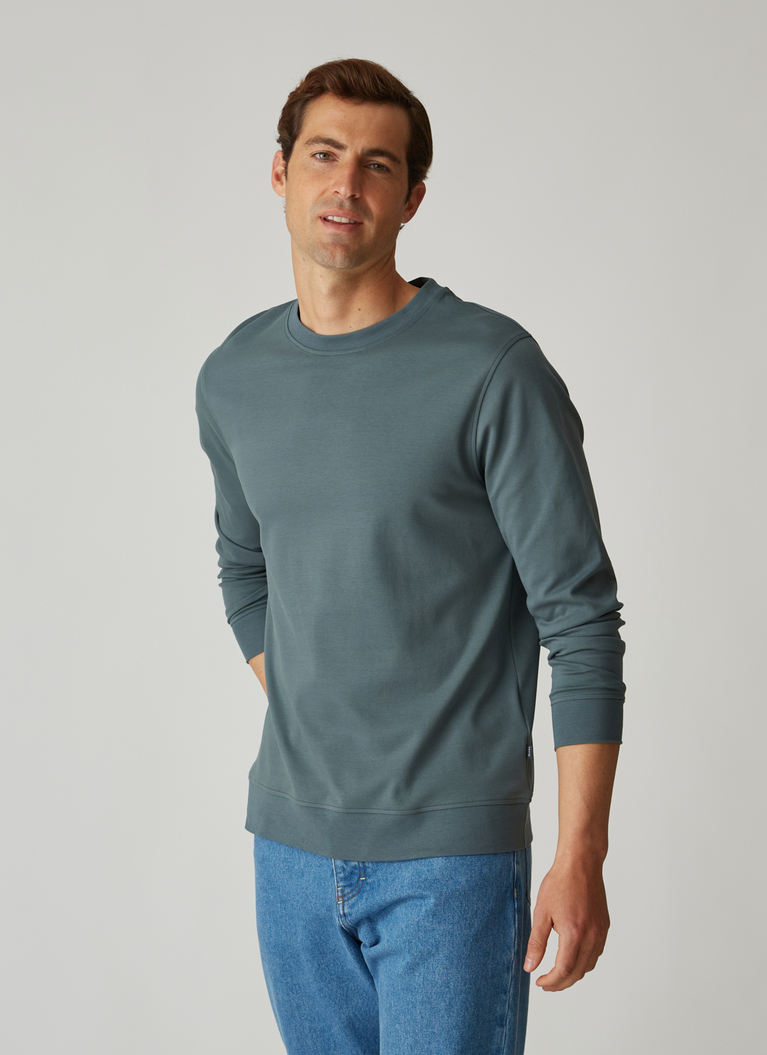Sweatshirt 100% BaumwolleMud Green Frontansicht