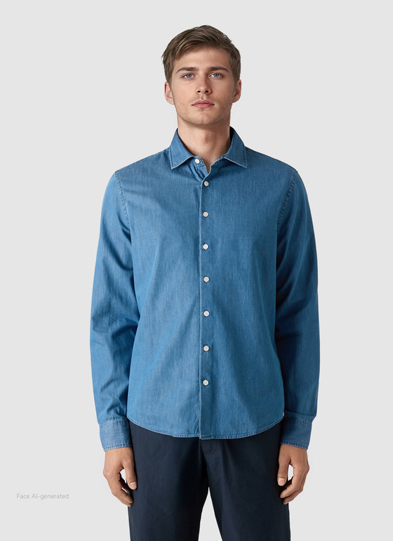 Hemd 1/1 Arm Dawn Blue Frontansicht