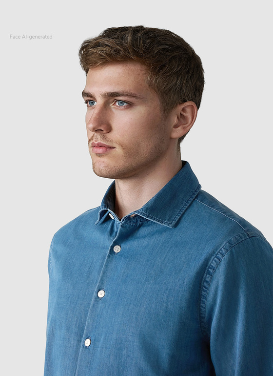 Hemd 1/1 Arm Dawn Blue Frontansicht