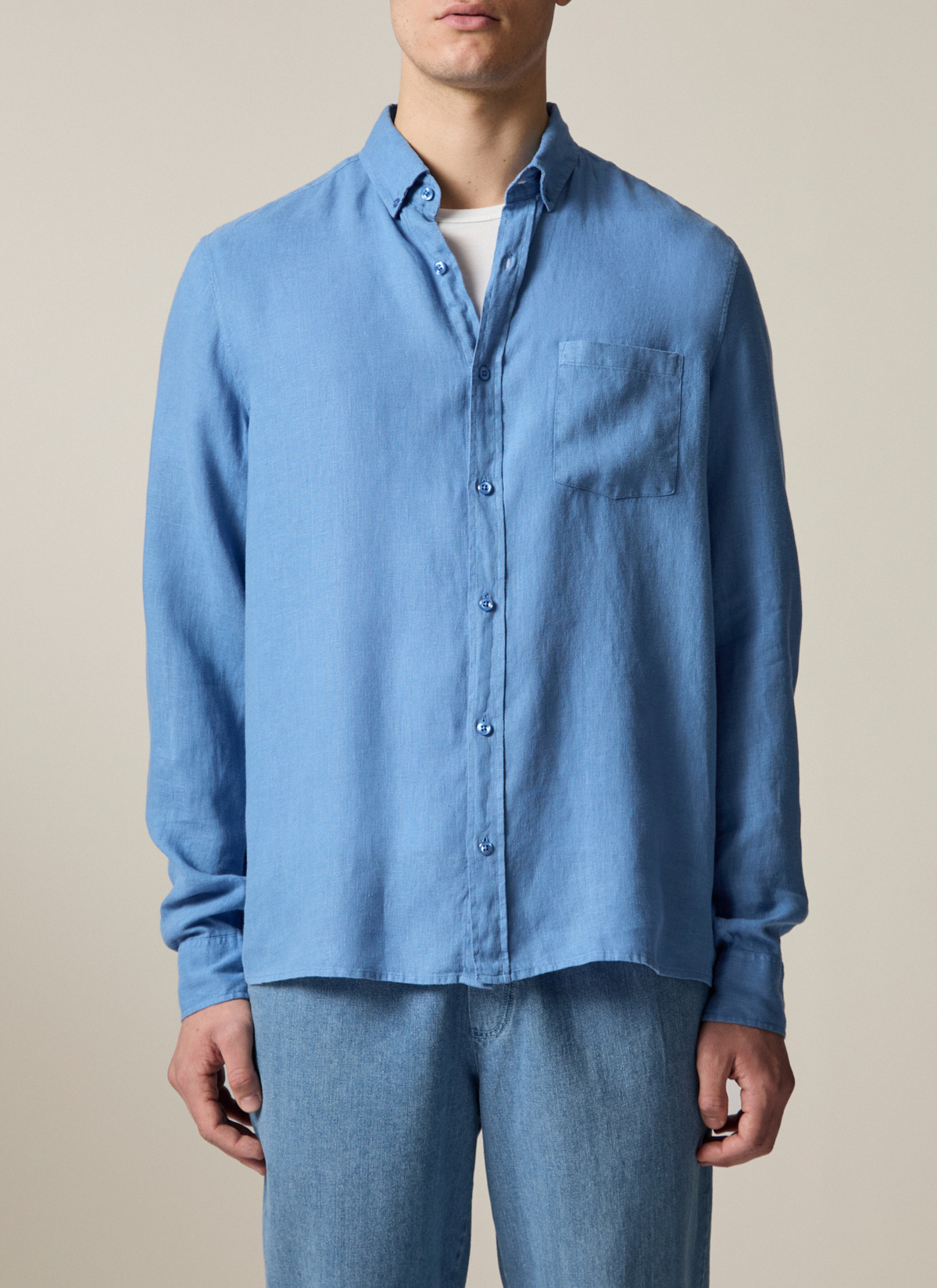 Hemd 1/1 Arm, Shades of Blue Frontansicht