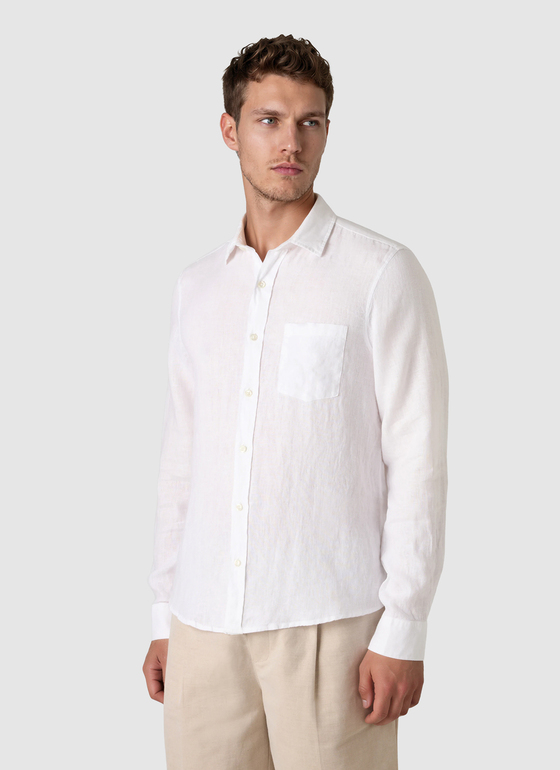 Hemd 1/1 Arm Pure White Frontansicht