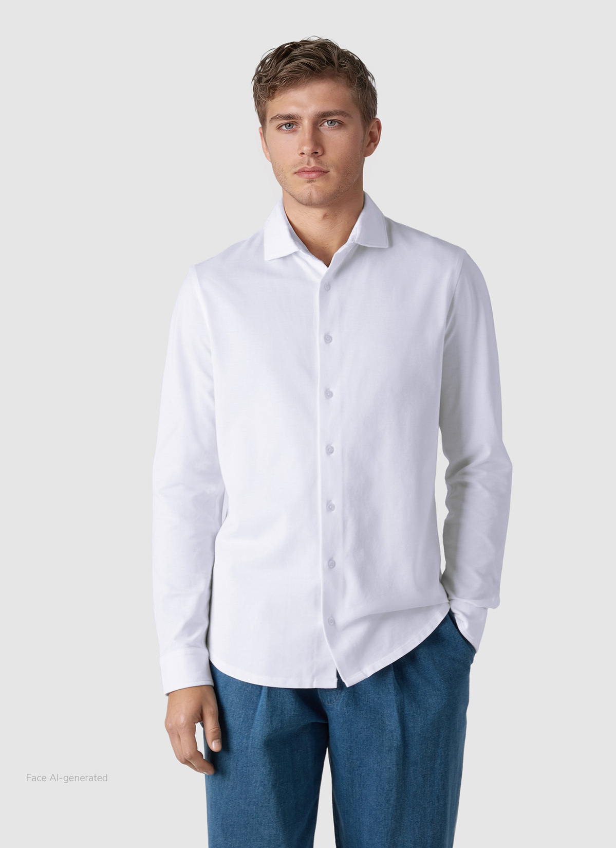 Hemd 1/1 Arm, Pure White Frontansicht