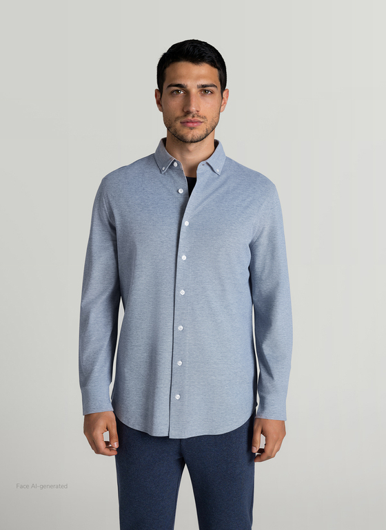 Hemd 1/1 Arm Dawn Blue Frontansicht
