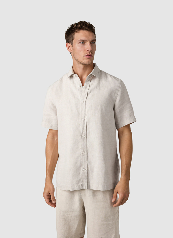 Hemd 1/2 Arm Light Almond Frontansicht