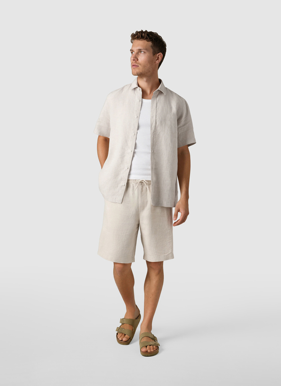 Hemd 1/2 Arm Light Almond Frontansicht
