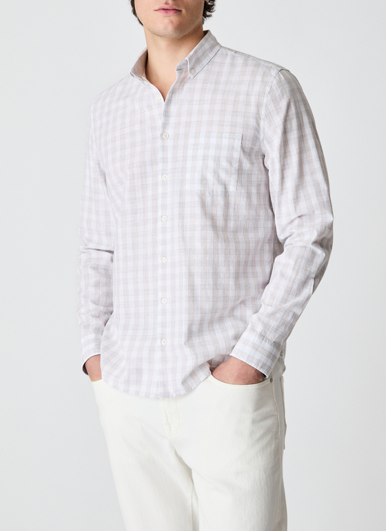 Hemd 1/1 Arm Iced Latte Frontansicht