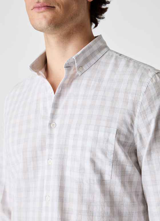 Hemd 1/1 Arm Iced Latte Frontansicht