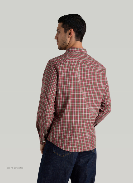 Hemd 1/1 Arm Mellow Cherry Frontansicht