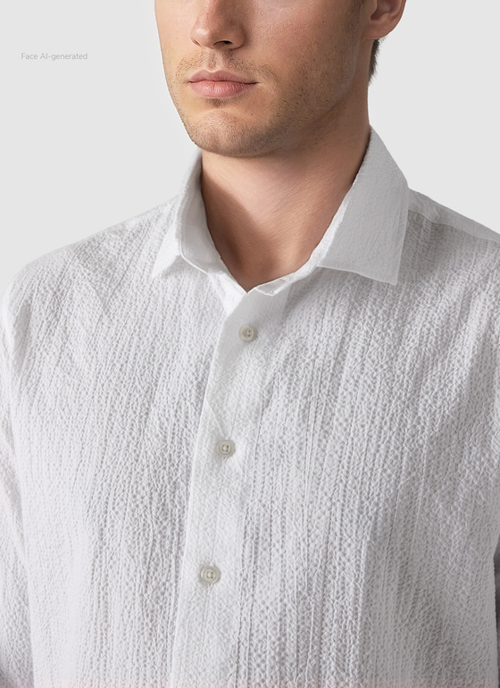 Hemd 1/1 Arm Pure White Frontansicht