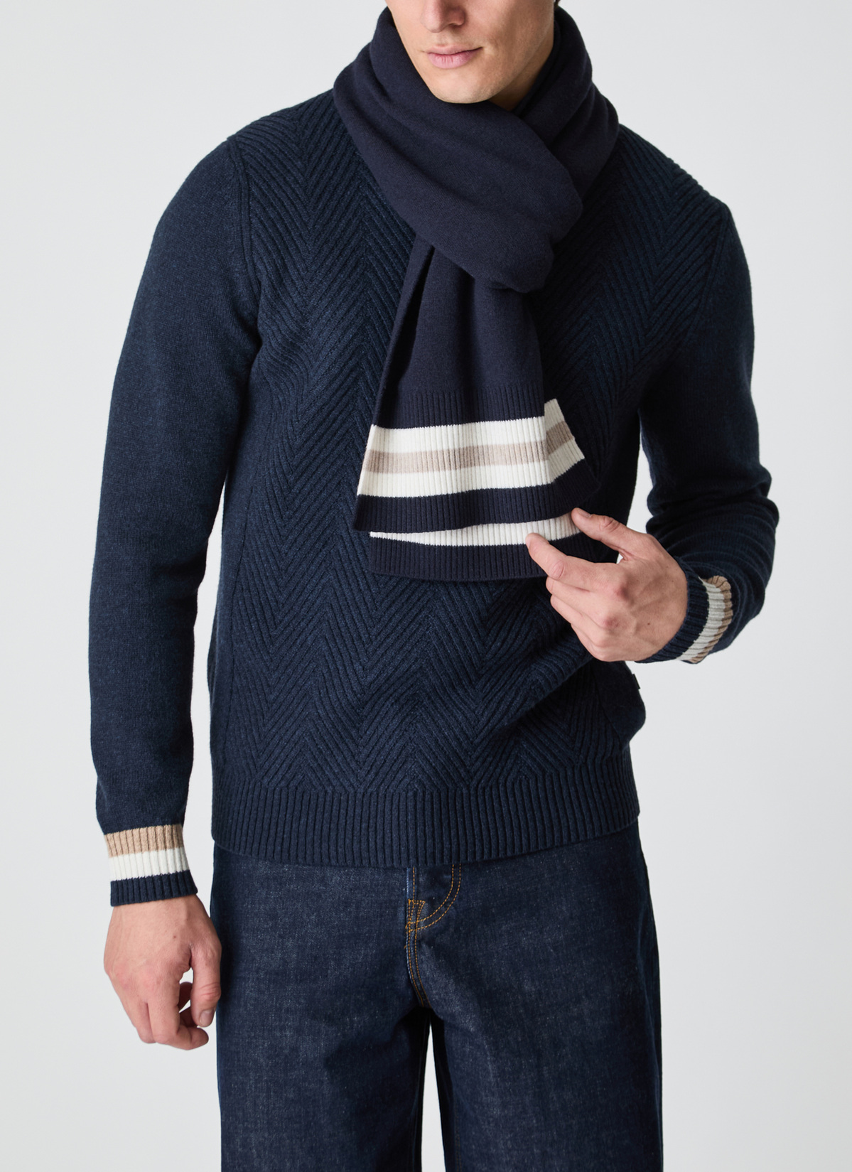 Schal, Navy Frontansicht