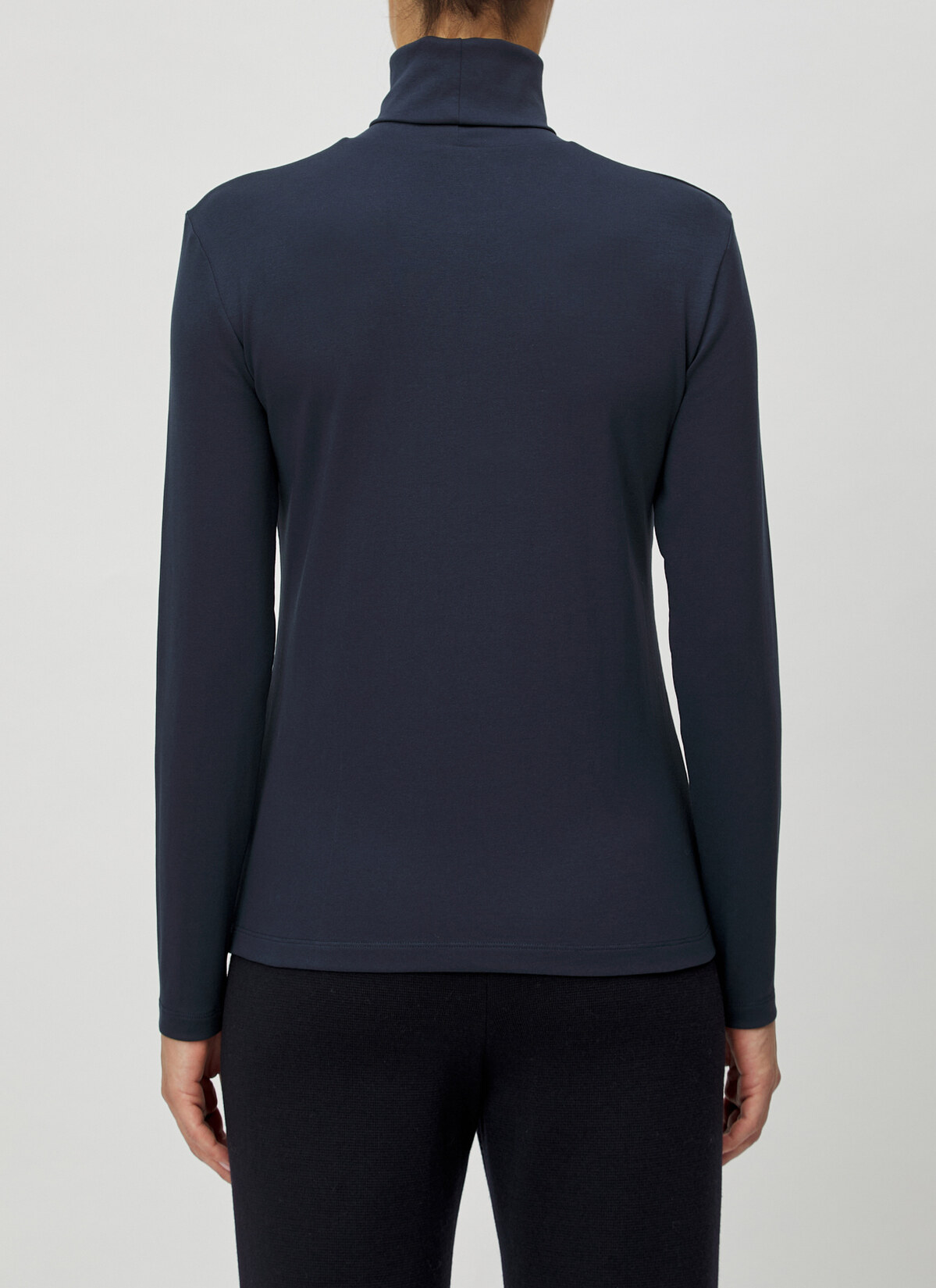 Rollkragenlongsleeve, Navy Rückansicht