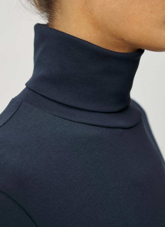 Rollkragenlongsleeve Navy Frontansicht